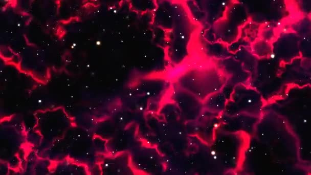 Nuvens quentes da rede da estrela do espaço profundo vermelho ardente — Vídeo de Stock