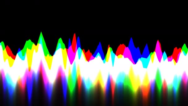 Vågformer Överlappade Interfered Colors ljusa linjer — Stockvideo