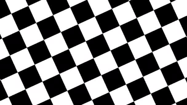 Top Down View of Spinning Rotating Checkerboard Pattern Grid — Stock Video
