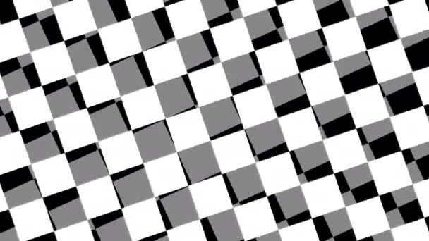 Zooma ut ur flera lager av parallella Checkerboards plattor kaklade lager — Stockvideo