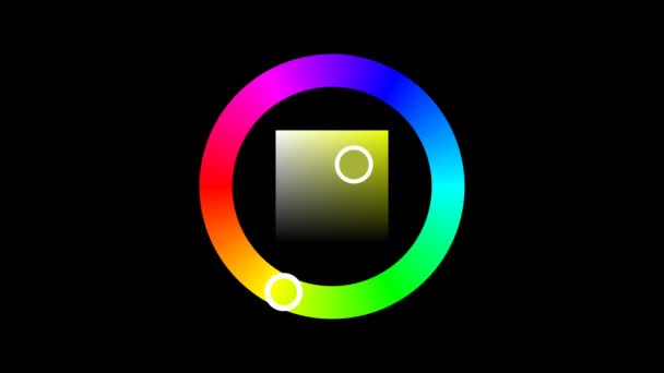 Photoshop della barra del raccoglitore di colori che ruota intorno alla selezione Scegliere il colore — Video Stock