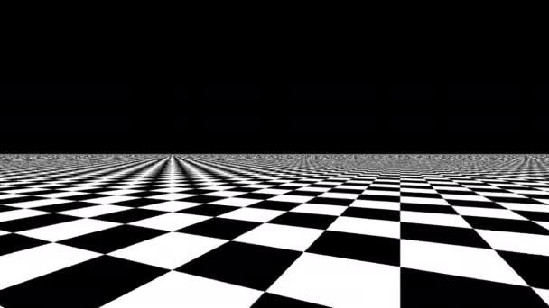 Mover la vista alrededor del patrón de tablero de ajedrez plano — Vídeo de stock