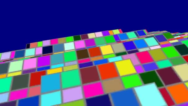 Flyover Tijolos coloridos Puzzle Fly Brick — Vídeo de Stock