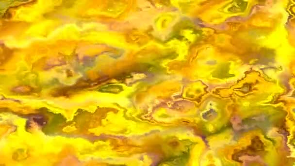 Superfície de nuvem atmosférica planetária de fluxo líquido de tinta amarela — Vídeo de Stock