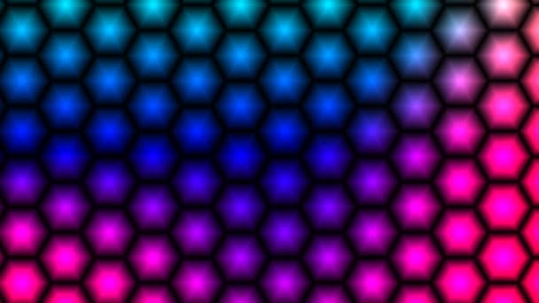 Hex Blauw Roze Verzacht Net van Hexagons — Stockvideo