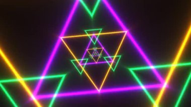 Üçgen Şekiller, Sonsuz Üçlü Neon 80 'ler Teknolojisine Gidiyor