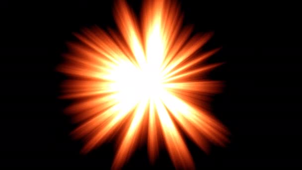 Палаючий полум'я Starburst Імплементація вибуху матерії — стокове відео