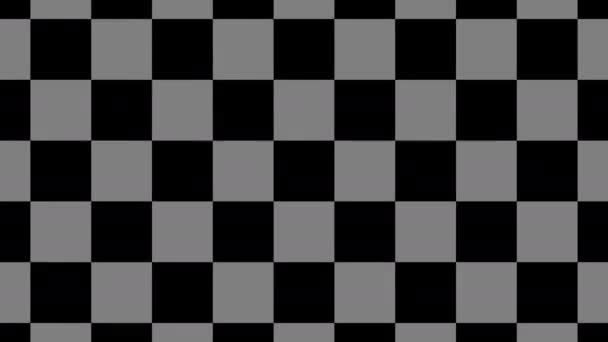 Olağandışı Garip Checkerboard Açma Panelleri Döngü Maskesi Genişletiliyor — Stok video