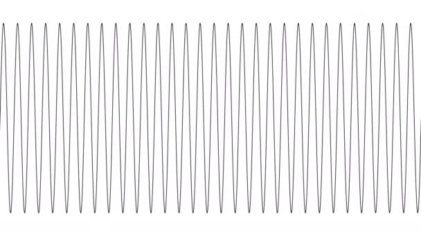 Kompression Wave Waveform enda linje krympande ökande frekvens — Stockvideo