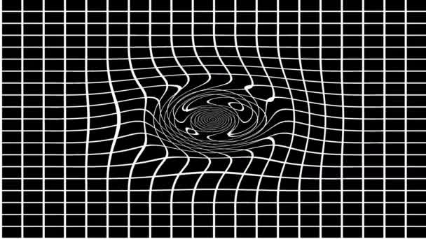 Efecto de lente gravitacional Warping Spacetime Around a Black Hole Demo — Vídeo de stock