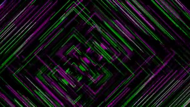 Mønster av Layered Diamond Rhombus Patterns Overlagt Glitch Disturbing Broken – stockvideo