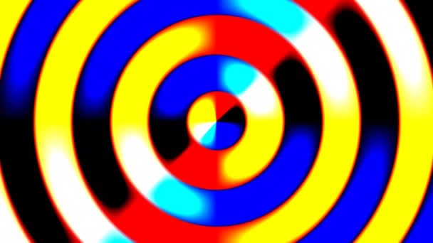 Ampliamento dal centro Tono caldo colorato cerchio anelli — Video Stock
