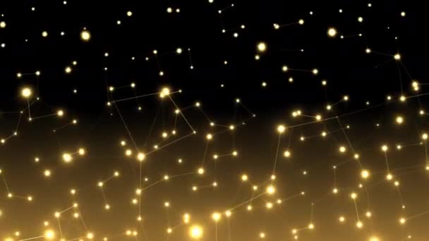 Red de malla de estrellas se unió en ningún Mans Cielo Constelación Patrones Estelares — Vídeo de stock