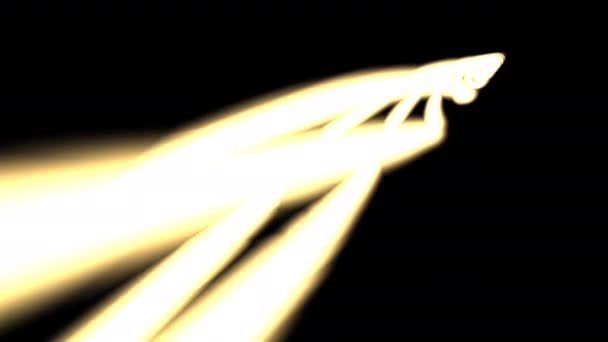 Faisceau de la spirale de lumière de roulement entrelacée entrant dans la distance — Video