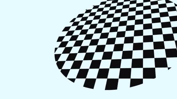 Plataforma flutuante de placa de corte de grade de Checkerboard arredondada — Vídeo de Stock