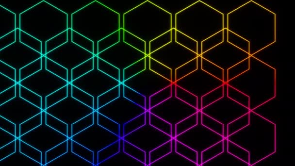 Uitbreiding Grid van Hexagons Hex — Stockvideo
