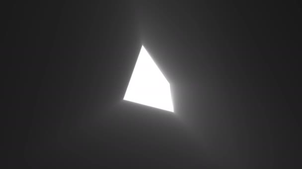 Трикутник 3d форма туманний кінець над триплетом трикутна світиться маска — стокове відео