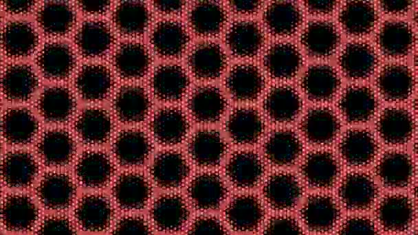 Hex Grid Graph Växande Hexagon celler prickar — Stockvideo
