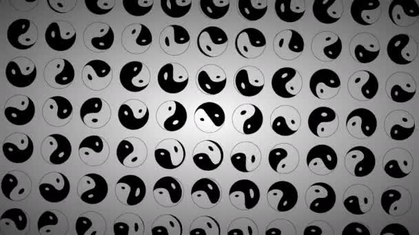 Mřížka Yin Yang vzor tvary rotující — Stock video