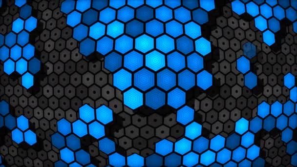 Capas de hexágonos Formas hexagonales Patrón de estrategia de cuadrícula — Vídeos de Stock