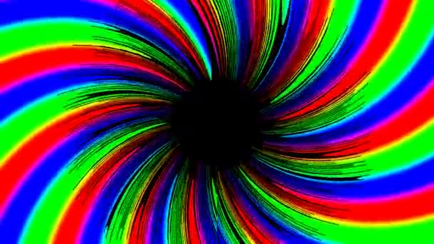不同颜色棒材在屏幕上的过渡彩虹刷的扩展 — 图库视频影像