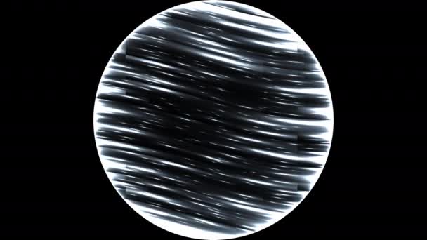 Egyetlen földgömb világ szélmintával Fújás vonalak körül Planet Mask — Stock videók