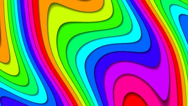 Spostamento piegato linee alla moda di colori luminosi Rainbow Bar — Video Stock