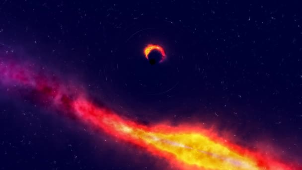 Efecto de lente de bola Agujero negro que distorsiona la luz de la física de gravedad distante — Vídeos de Stock