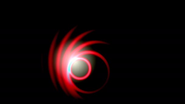 Expanding Rings of Red Light Spinning Around Frame — Stock Video