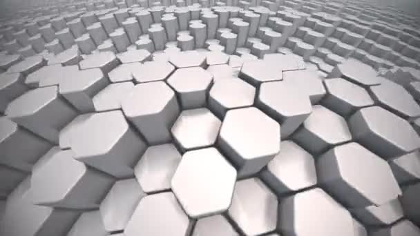 Hexagonal Giants Causeway Hex Grid 3d Waving Platforms Eindeloos — Stockvideo