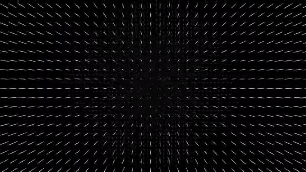 Masker Flying Into Grid van scherpe Shards richting kijker — Stockvideo
