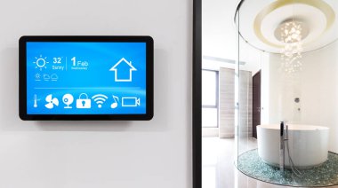 akıllı ekran akıllı ev ve modern banyo