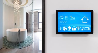 akıllı ekran akıllı ev ve modern banyo