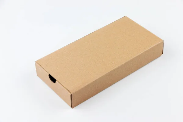 Картонна Коробка Ізольована Білому Тлі — стокове фото