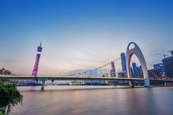 Zhujiang Folyó Modern Épület Pénzügyi Kerület Guangzhou Kína — Stock Fotó