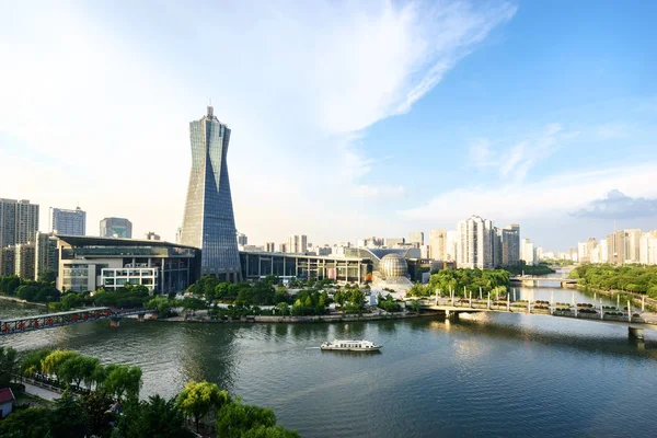 Skyscrapers Modern City River — Stock Photo, Image