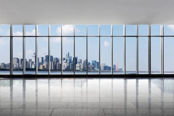Panoráma Moderního Města Prázdné Kancelářské Budovy — Stock fotografie