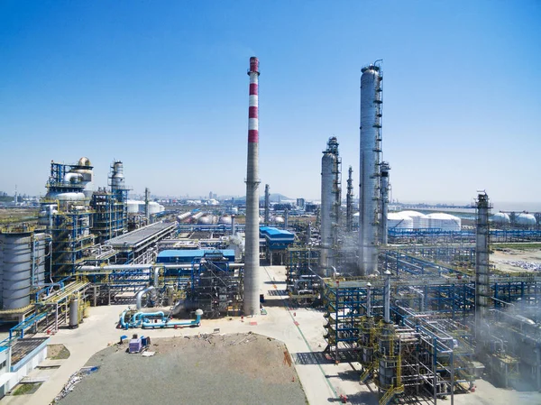 Petrol Gaz Sanayi Havadan Görünümü Petrol Rafineri Tesisi Form Sanayi — Stok fotoğraf