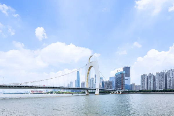 Zhujiang Floden Och Modern Byggnad Finansdistriktet Guangzhou Kina — Stockfoto