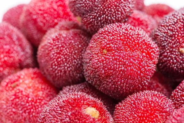 Rode Rijp Waxberries Onder Witte Achtergrond — Stockfoto