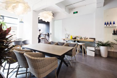 Restoran modern dekorasyonu ile iç 