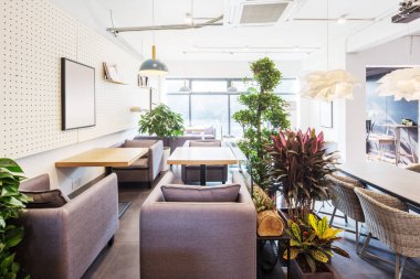 Restoran modern dekorasyonu ile iç 