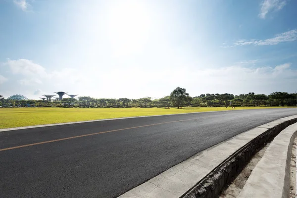 Camino Asfalto Vacío Con Paisaje — Foto de Stock