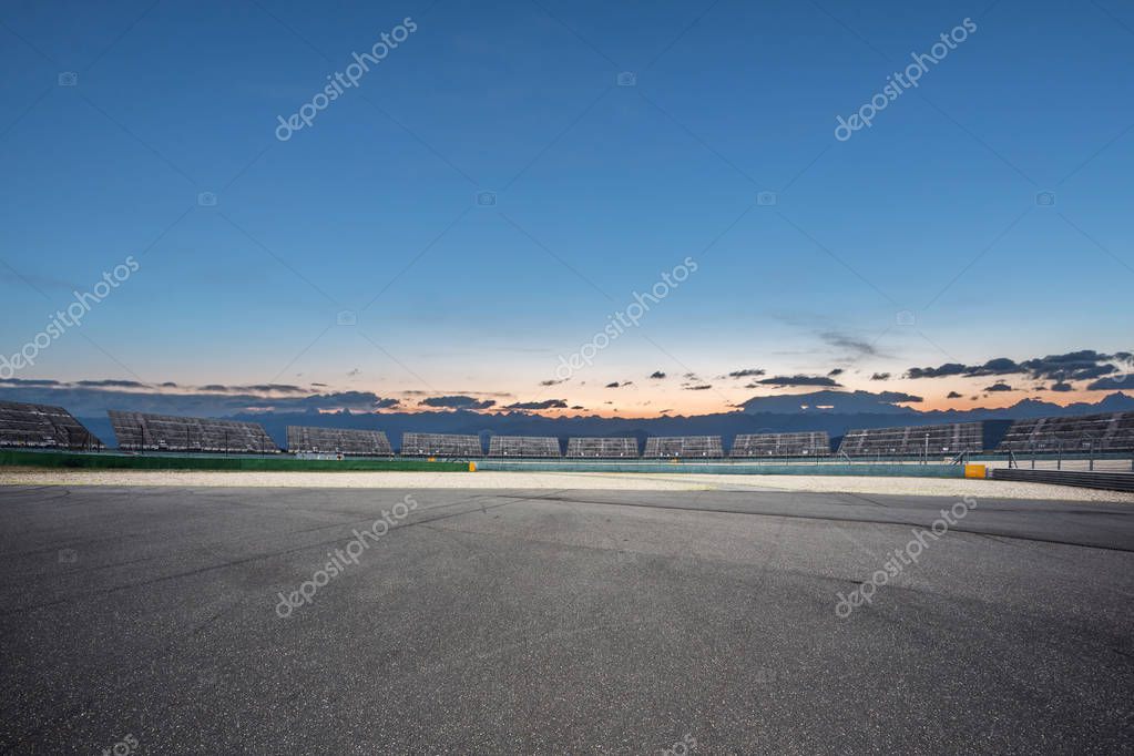 Empty asphalt road with sunrsise
