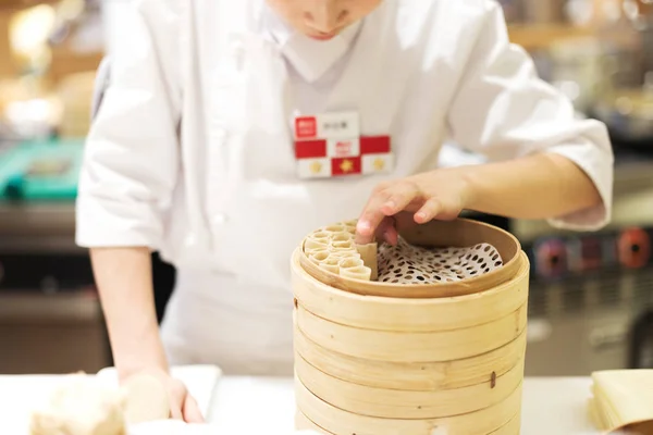 Pasticceria Cinese Stanno Facendo Cucina — Foto Stock
