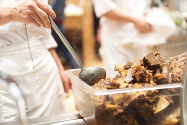 koyun eti Çin restoranında yakın çekim