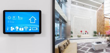 Akıllı ev ve modern ofisindeki şeylerin Internet