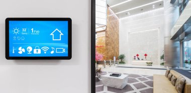 Akıllı ev ve modern ofisindeki şeylerin Internet