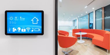 Akıllı ev ve modern ofisindeki şeylerin Internet