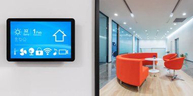 Akıllı ev ve modern ofisindeki şeylerin Internet